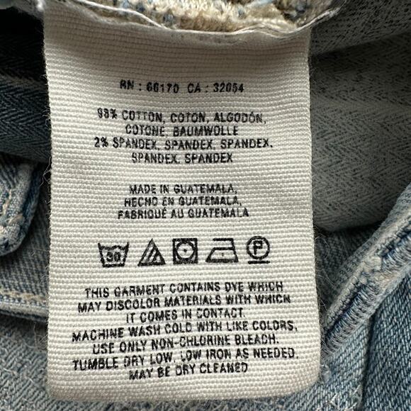 Pilcro Anthropologie Jeans Womens 27 Blue Hyphen Straight Embroidered Stretch - Picture 8 of 13